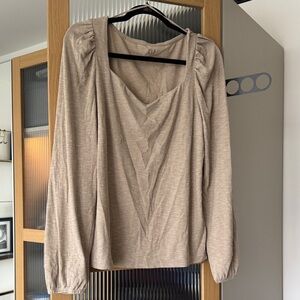 GAP Women's Tan Long Sleeve Blouse